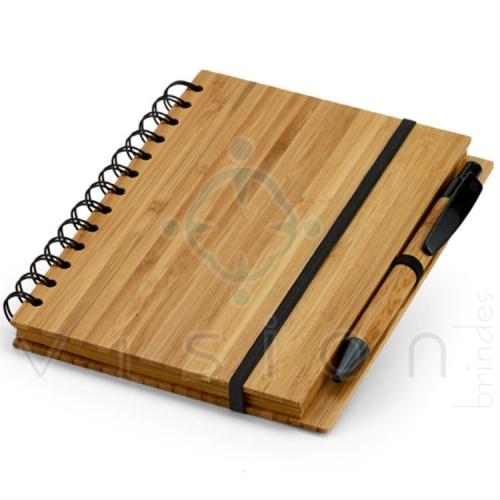 Caderno Ecológico Bambu com Caneta 18 x 13,5 cm 