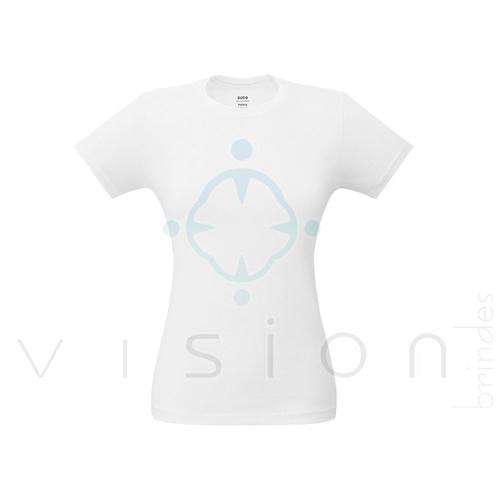 Camiseta Feminina Corte Cinturado Branca (150g/m2)