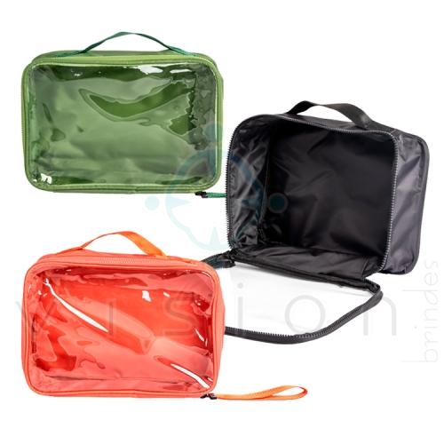 Necessaire em Nylon com Visor Transparente